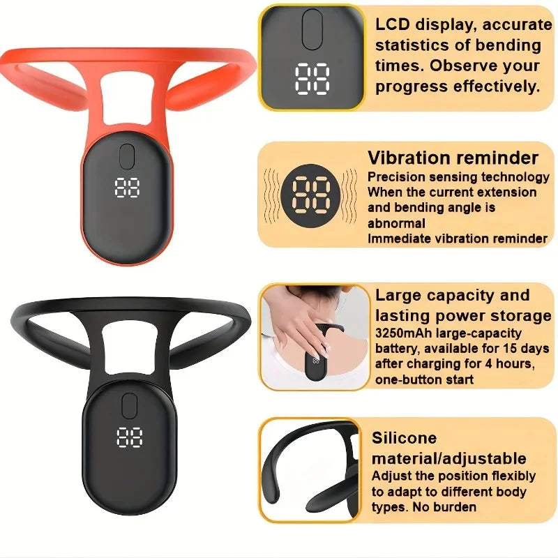 Smart Posture Corrector with Micro Vibration and Reminder Sensor for Back and Neck Alignment for Adults and Children