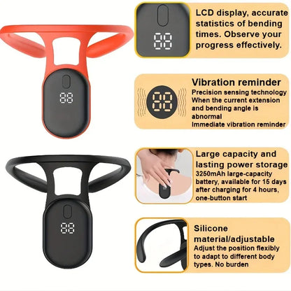 Smart Posture Corrector with Micro Vibration and Reminder Sensor for Back and Neck Alignment for Adults and Children